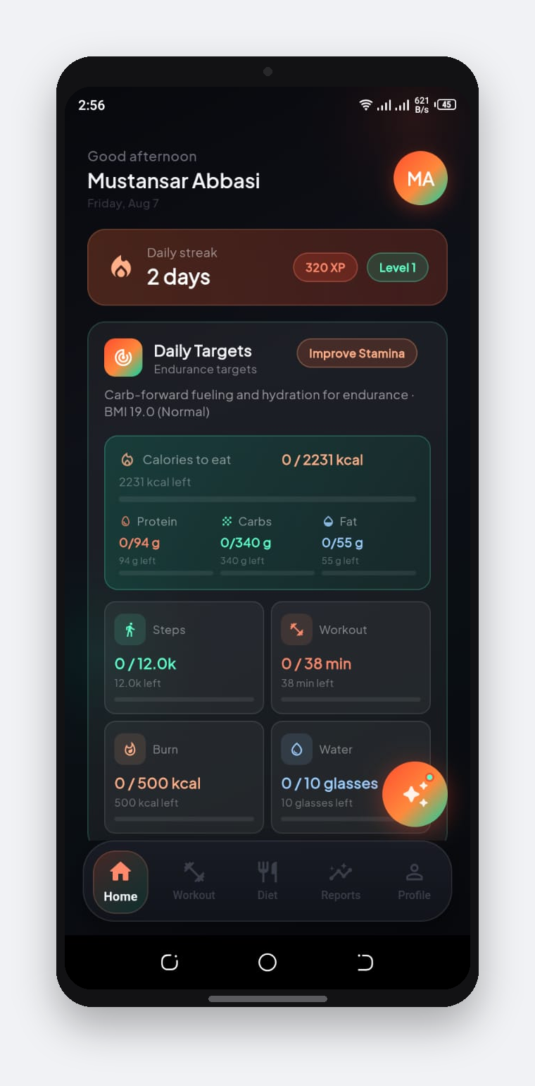 FitNex AI app preview